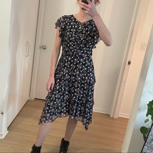 shoshanna silk midi dress